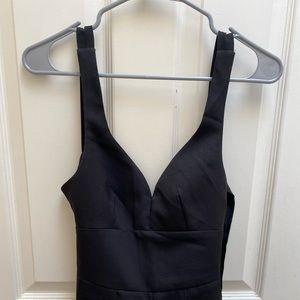 lulus black jumpsuit w/ tie back